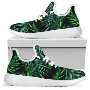 Night Tropical Palm Leaves Pattern Print Mesh Knit Shoes GearFrost