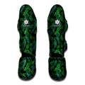 Night Tropical Palm Leaves Pattern Print Muay Thai Shin Guards