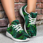 Night Tropical Palm Leaves Pattern Print Sport Shoes GearFrost