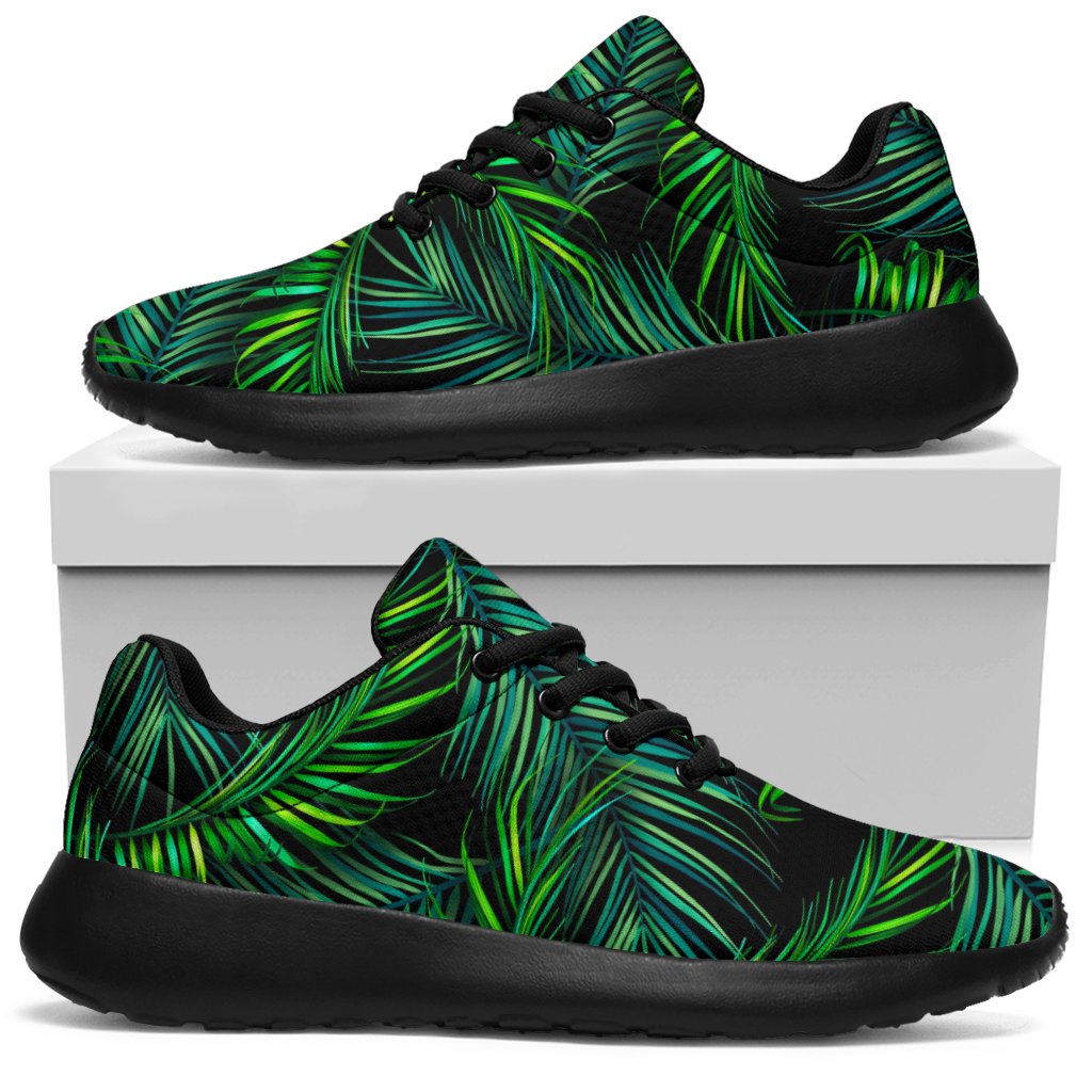 Night Tropical Palm Leaves Pattern Print Sport Shoes GearFrost