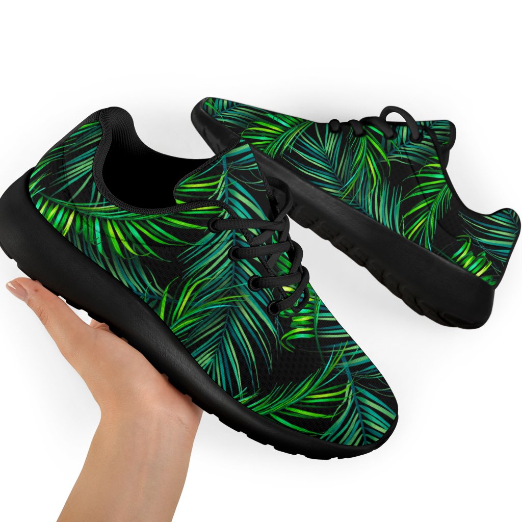 Night Tropical Palm Leaves Pattern Print Sport Shoes GearFrost