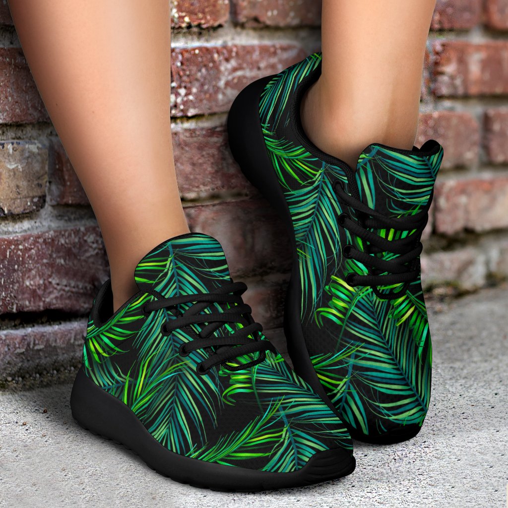 Night Tropical Palm Leaves Pattern Print Sport Shoes GearFrost