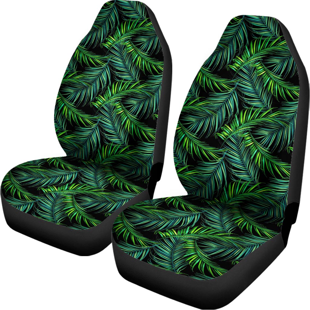 Night Tropical Palm Leaves Pattern Print Universal Fit Car Seat Covers