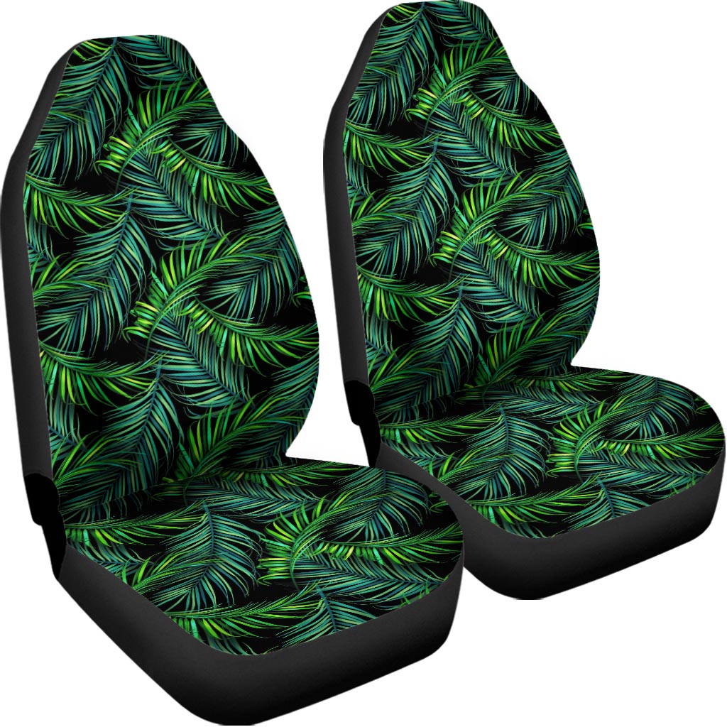 Night Tropical Palm Leaves Pattern Print Universal Fit Car Seat Covers