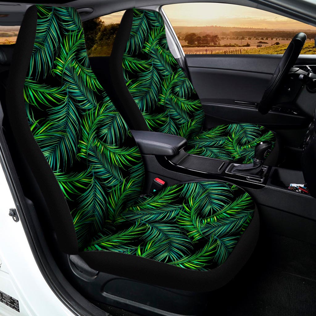 Night Tropical Palm Leaves Pattern Print Universal Fit Car Seat Covers