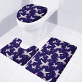 Night Winged Unicorn Pattern Print 3 Piece Bath Mat Set