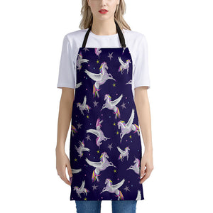 Night Winged Unicorn Pattern Print Apron