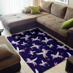 Night Winged Unicorn Pattern Print Area Rug GearFrost