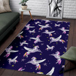 Night Winged Unicorn Pattern Print Area Rug GearFrost