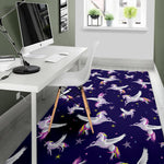 Night Winged Unicorn Pattern Print Area Rug GearFrost