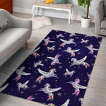 Night Winged Unicorn Pattern Print Area Rug GearFrost
