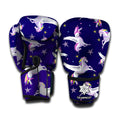 Night Winged Unicorn Pattern Print Boxing Gloves