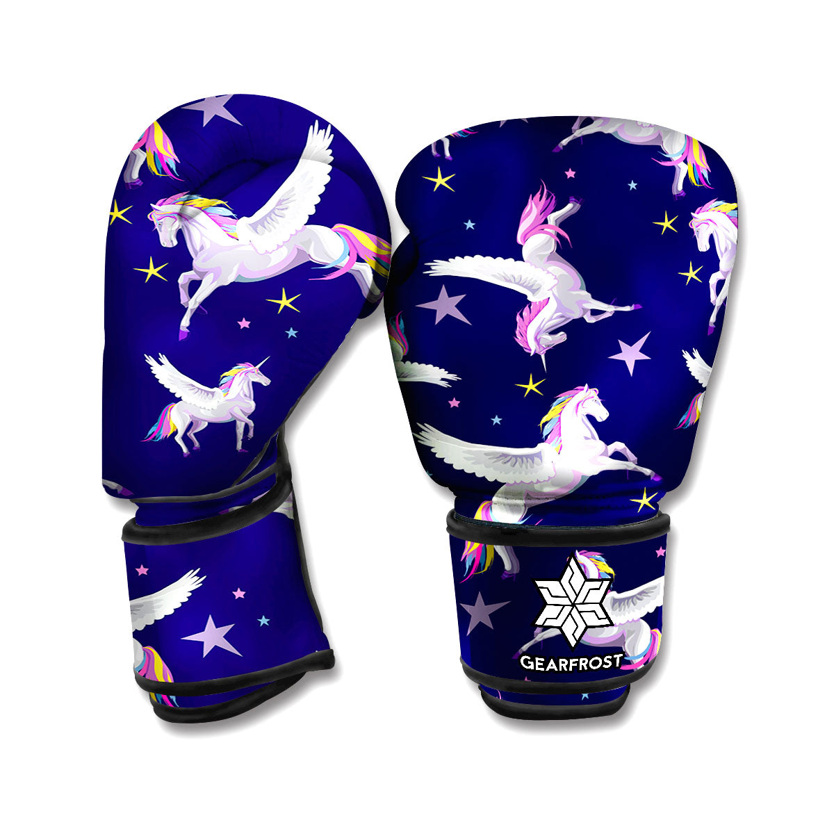 Night Winged Unicorn Pattern Print Boxing Gloves