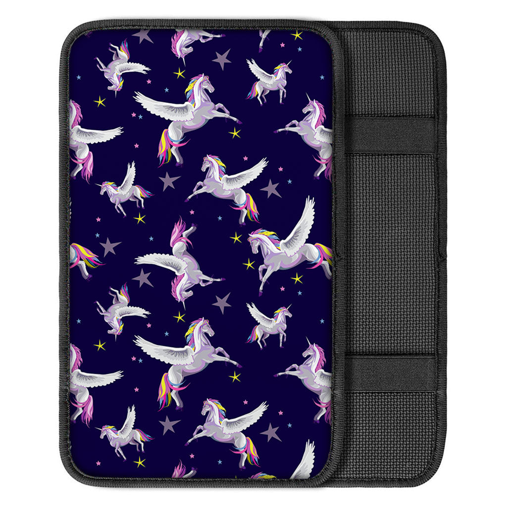 Night Winged Unicorn Pattern Print Car Center Console Cover