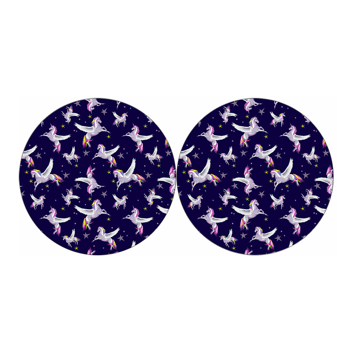 Night Winged Unicorn Pattern Print Car Coasters