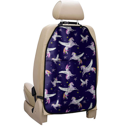 Night Winged Unicorn Pattern Print Car Seat Organizers
