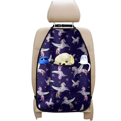 Night Winged Unicorn Pattern Print Car Seat Organizers