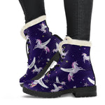 Night Winged Unicorn Pattern Print Comfy Boots GearFrost