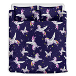 Night Winged Unicorn Pattern Print Duvet Cover Bedding Set