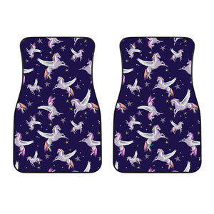 Night Winged Unicorn Pattern Print Front Car Floor Mats