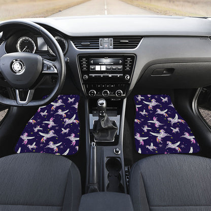 Night Winged Unicorn Pattern Print Front Car Floor Mats