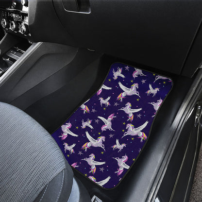 Night Winged Unicorn Pattern Print Front Car Floor Mats