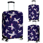 Night Winged Unicorn Pattern Print Luggage Cover GearFrost