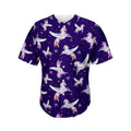 Night Winged Unicorn Pattern Print Men's Baseball Jersey