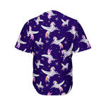 Night Winged Unicorn Pattern Print Men's Baseball Jersey