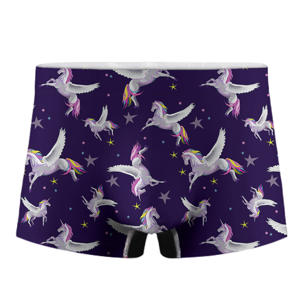 Night Winged Unicorn Pattern Print Men's Boxer Briefs