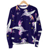 Night Winged Unicorn Pattern Print Men's Crewneck Sweatshirt GearFrost