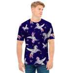 Night Winged Unicorn Pattern Print Men's T-Shirt