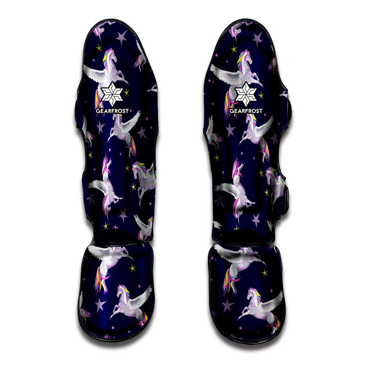 Night Winged Unicorn Pattern Print Muay Thai Shin Guard