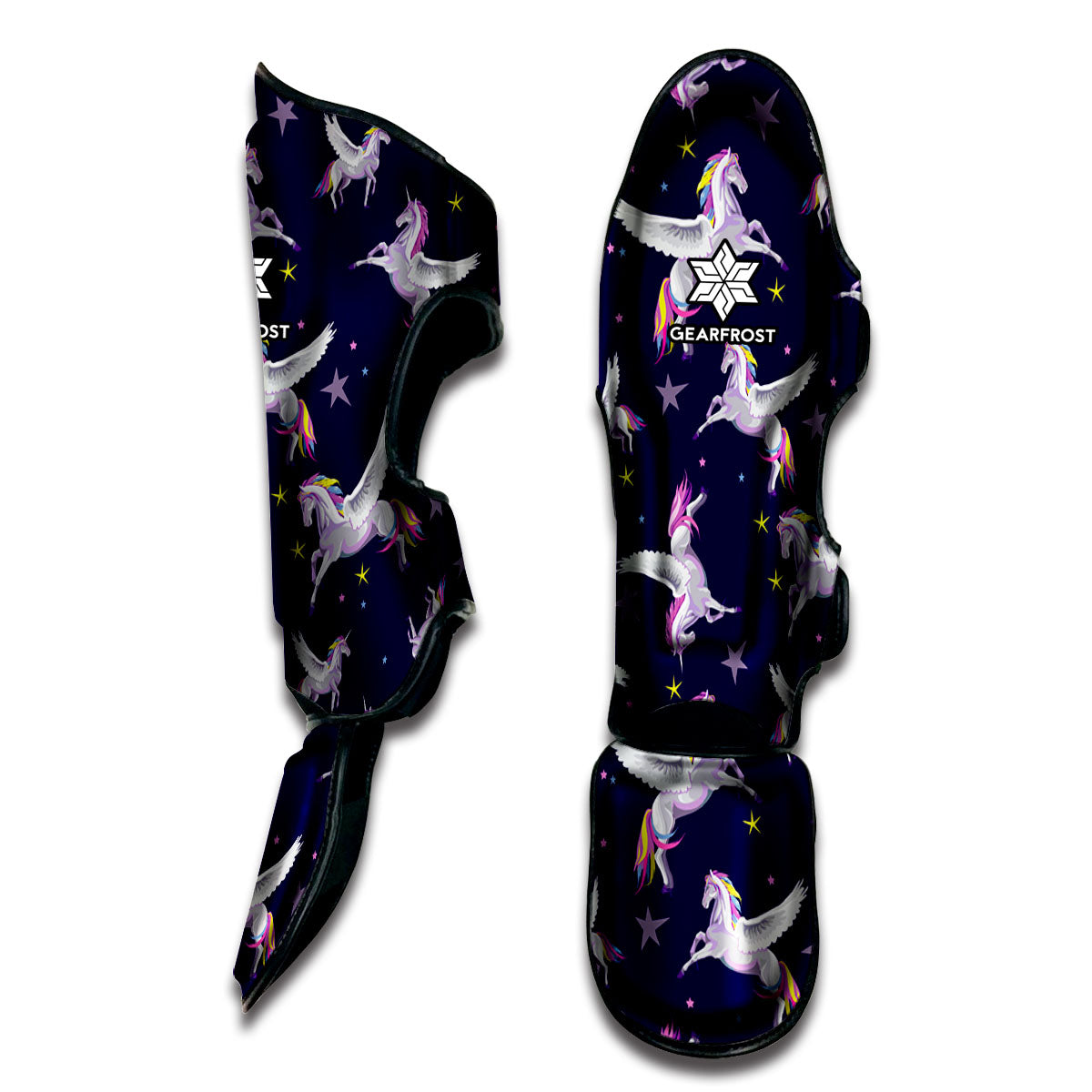 Night Winged Unicorn Pattern Print Muay Thai Shin Guard