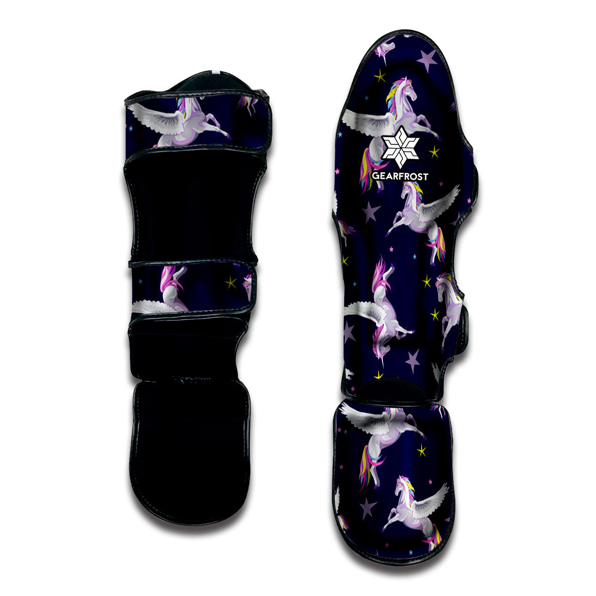 Night Winged Unicorn Pattern Print Muay Thai Shin Guard