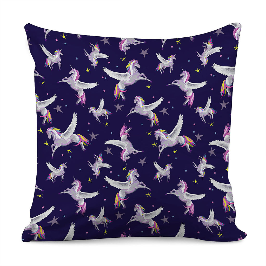 Night Winged Unicorn Pattern Print Pillow Cover