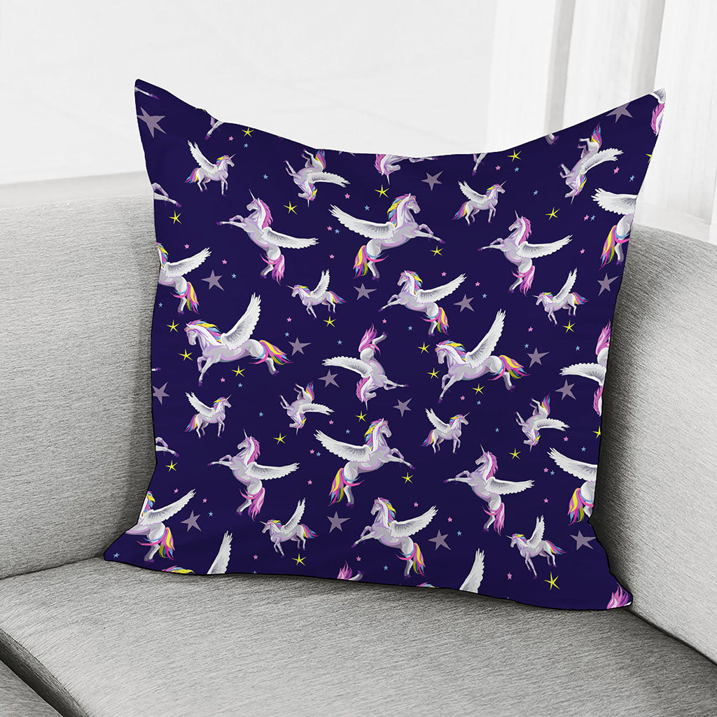 Night Winged Unicorn Pattern Print Pillow Cover
