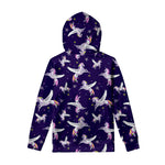 Night Winged Unicorn Pattern Print Pullover Hoodie