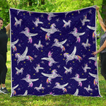 Night Winged Unicorn Pattern Print Quilt