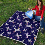 Night Winged Unicorn Pattern Print Quilt