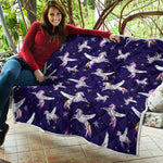Night Winged Unicorn Pattern Print Quilt