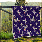Night Winged Unicorn Pattern Print Quilt