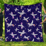 Night Winged Unicorn Pattern Print Quilt