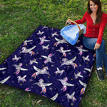 Night Winged Unicorn Pattern Print Quilt