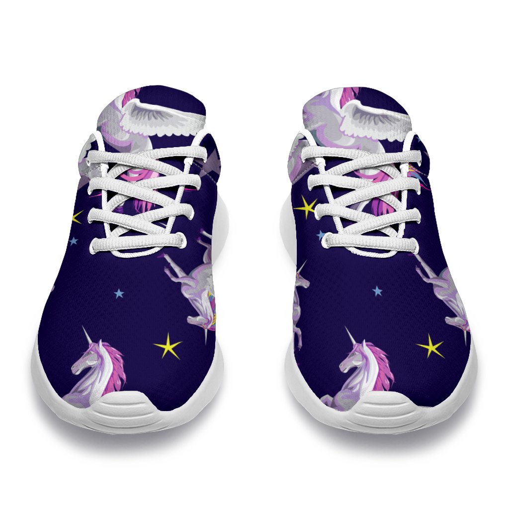 Night Winged Unicorn Pattern Print Sport Shoes GearFrost