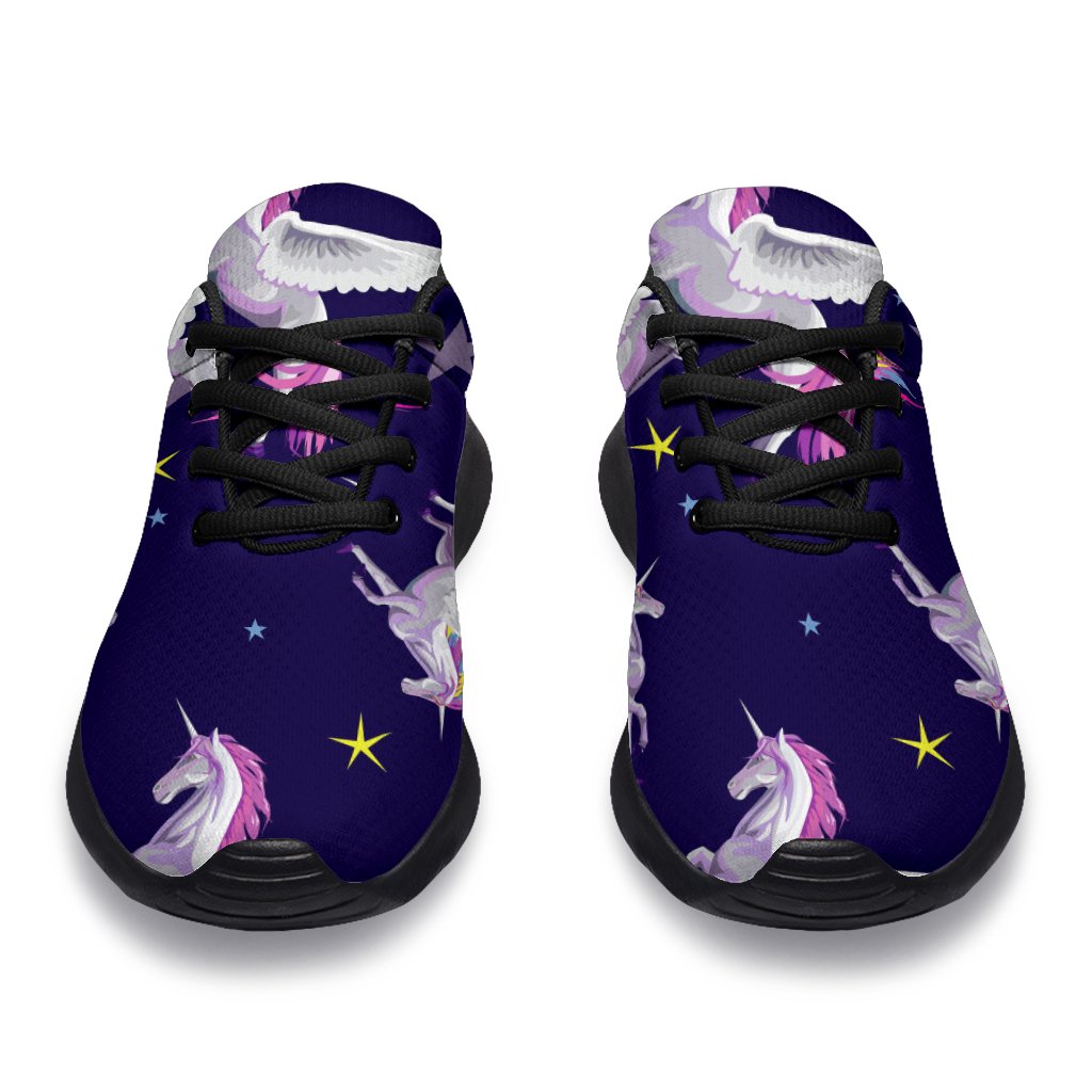 Night Winged Unicorn Pattern Print Sport Shoes GearFrost