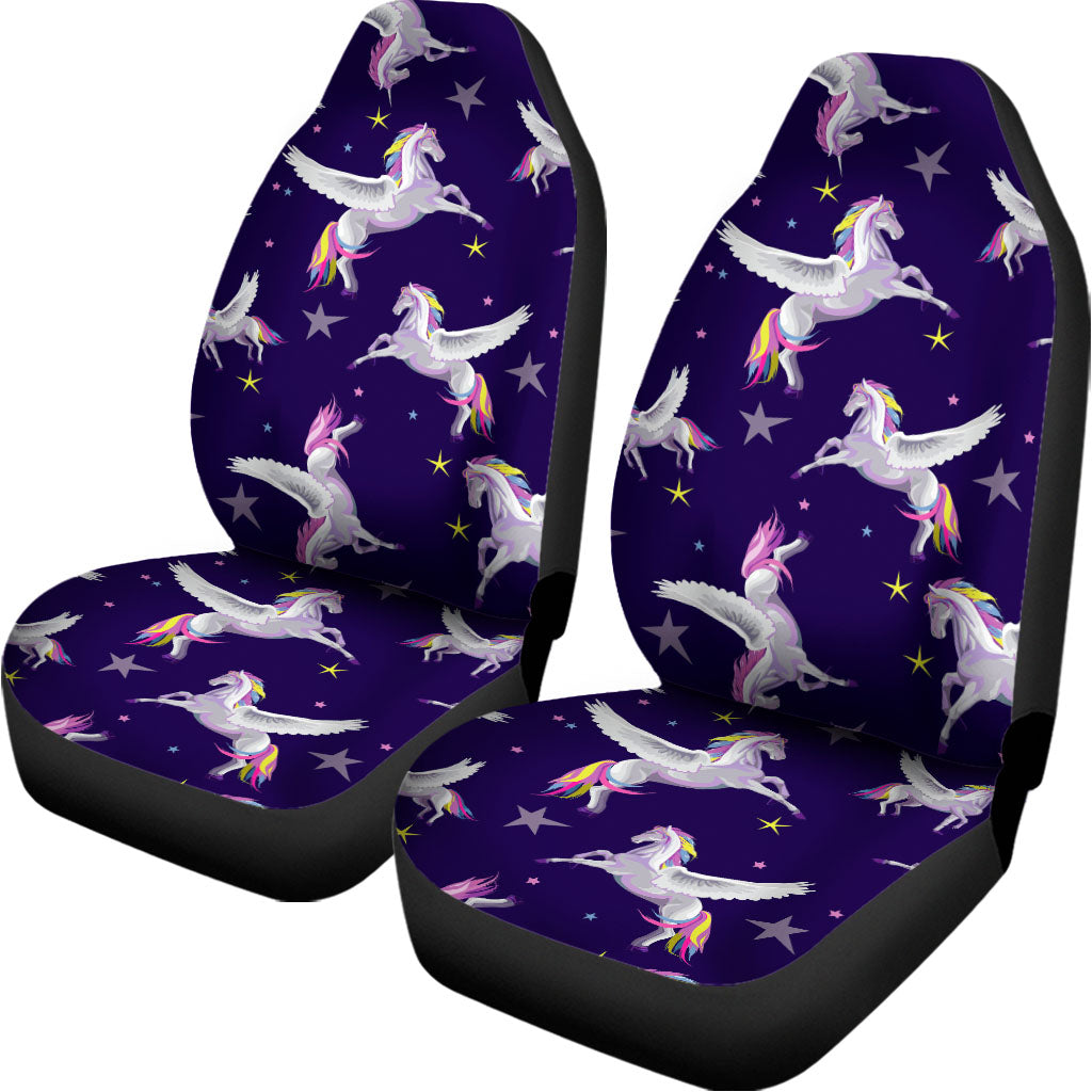 Night Winged Unicorn Pattern Print Universal Fit Car Seat Covers