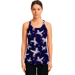 Night Winged Unicorn Pattern Print Women's Racerback Tank Top