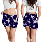 Night Winged Unicorn Pattern Print Women's Shorts