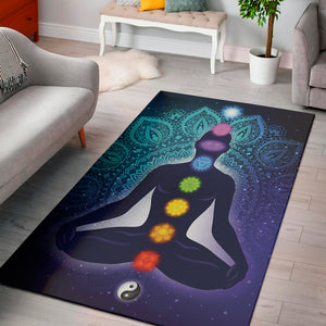 Nine Chakras Aura Print Area Rug